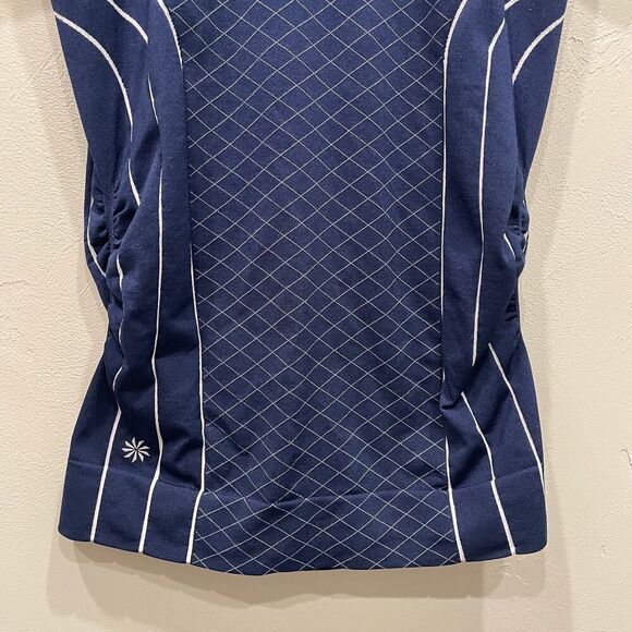 Athleta Finish Fast Line Tee Navy Blue White - Size: Small - Picture 6 of 6